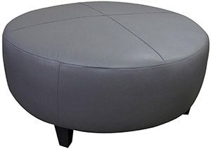 Round Leather Ottoman | JL Collection