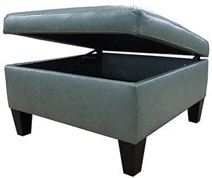 Square Storage Leather Ottoman | JL Collection
