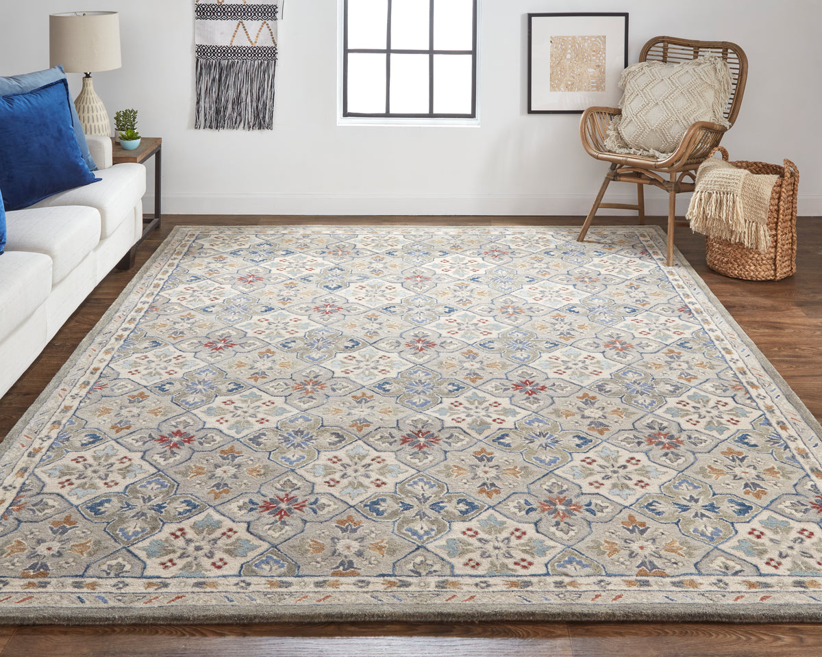 Rylan 8638F Gray/Multi Rug by Feizy