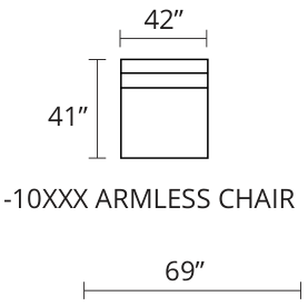 Armless Chair diagram — 42 x 41 in