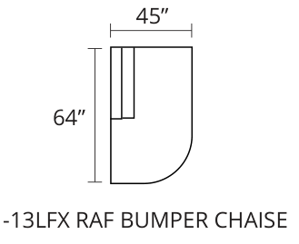 LAF Bumper Chaise diagram — 69 x 45 in