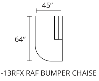 RAF Bumper Chaise diagram — 69 x 45 in
