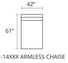 Armless Chaise diagram — 42 x 61 in