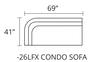 LAF Condo Sofa diagram — 69 x 41 in