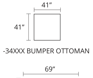 Bumper Ottoman diagram — 41 x 41 in