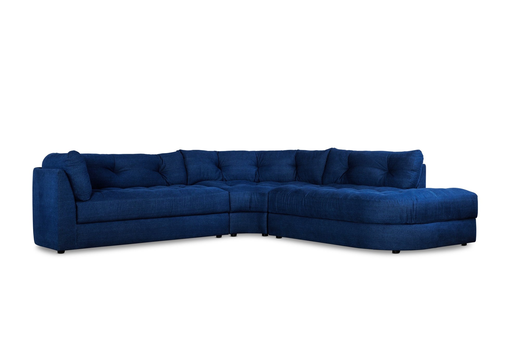 JUNIPER sectional in Dungarees Indigo fabric — silo