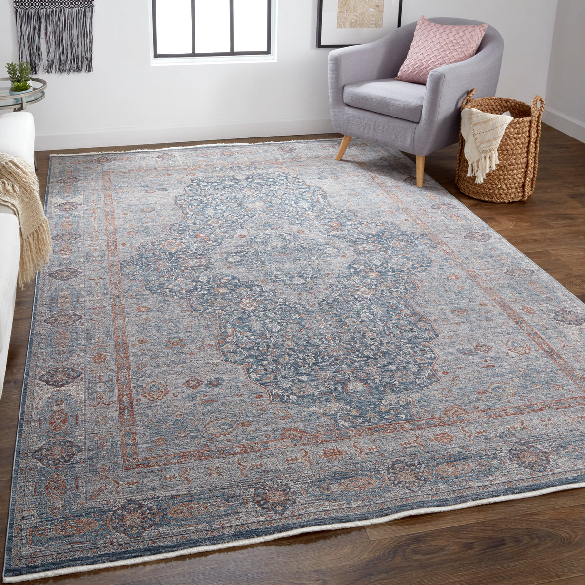 Marquette 3778F Blue Rug by Feizy