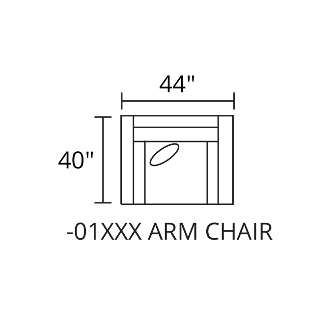 Arm Chair diagram — 44″ × 40″