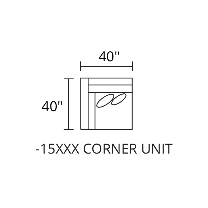 Corner Unit diagram — 40″ × 40″