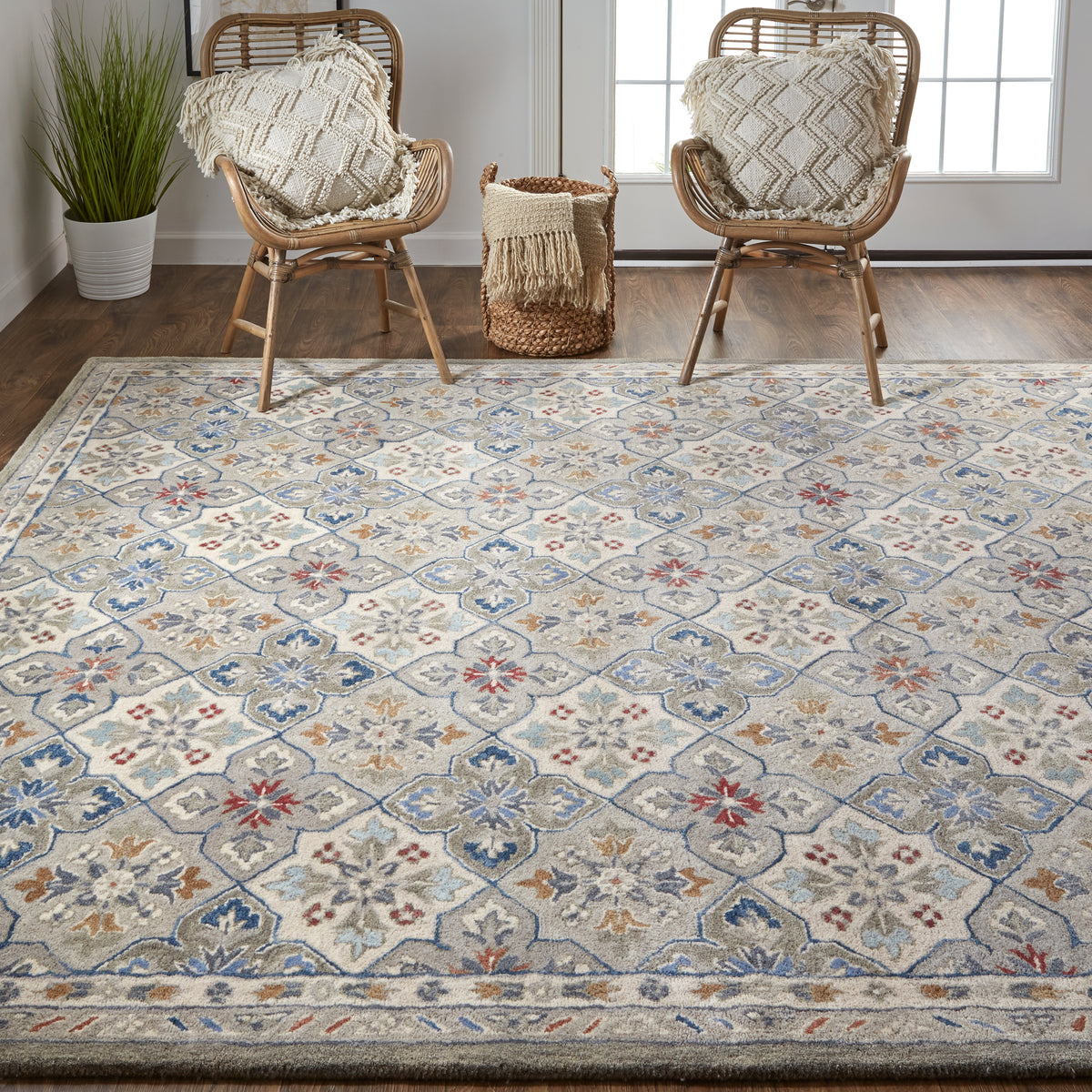 Rylan 8638F Gray/Multi Rug by Feizy