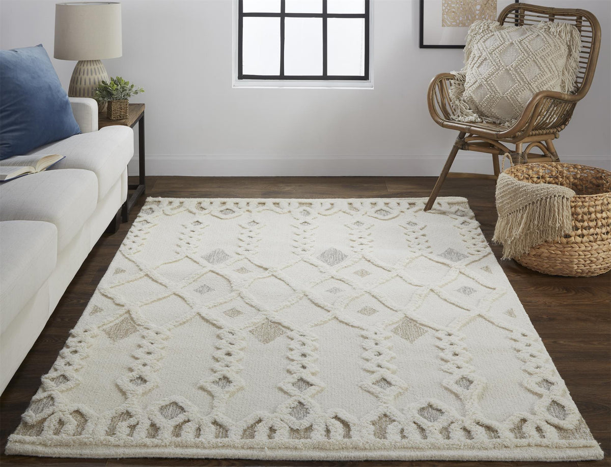 Anica 8011F Ivory Rug by Feizy