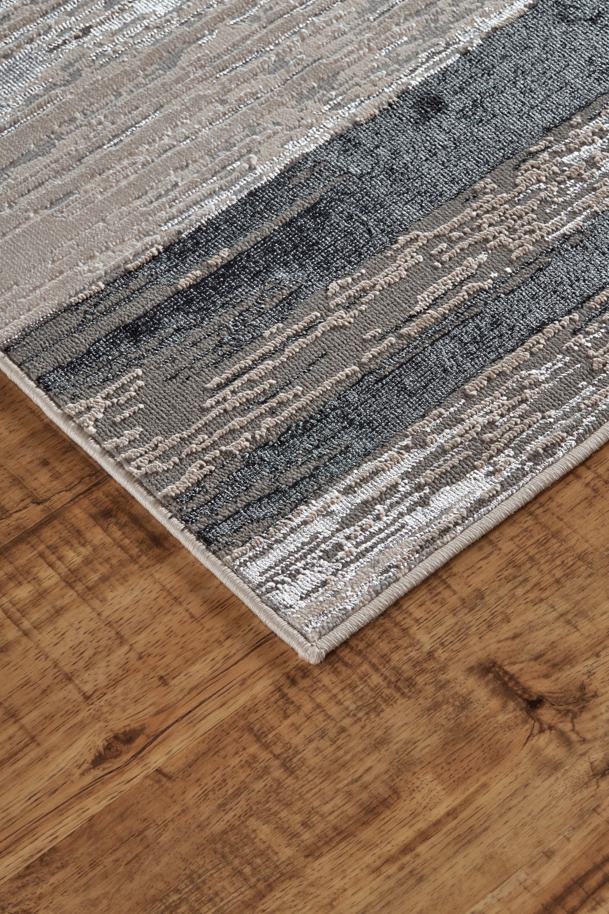 Micah 3338F Black/Silver Rug by Feizy