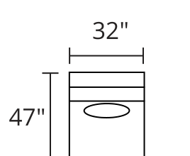Armless Chair diagram — 32 x 47 in