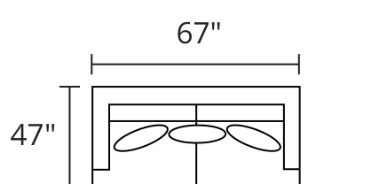 Loveseat diagram — 67 x 47 in