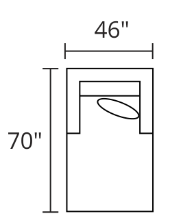 Chaise diagram — 46 x 70 in