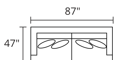Sofa diagram — 87 x 47 in