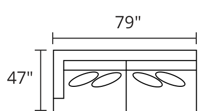 LAF Sofa diagram — 79 x 47 in