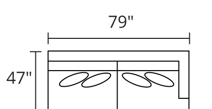 RAF Sofa diagram — 79 x 47 in