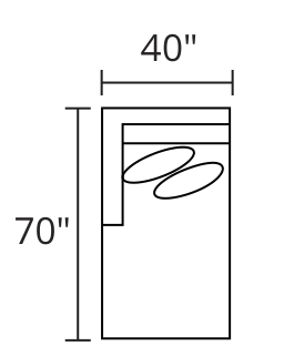 LAF Chaise diagram — 40 x 70 in