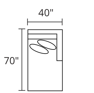 RAF Chaise diagram — 40 x 70 in