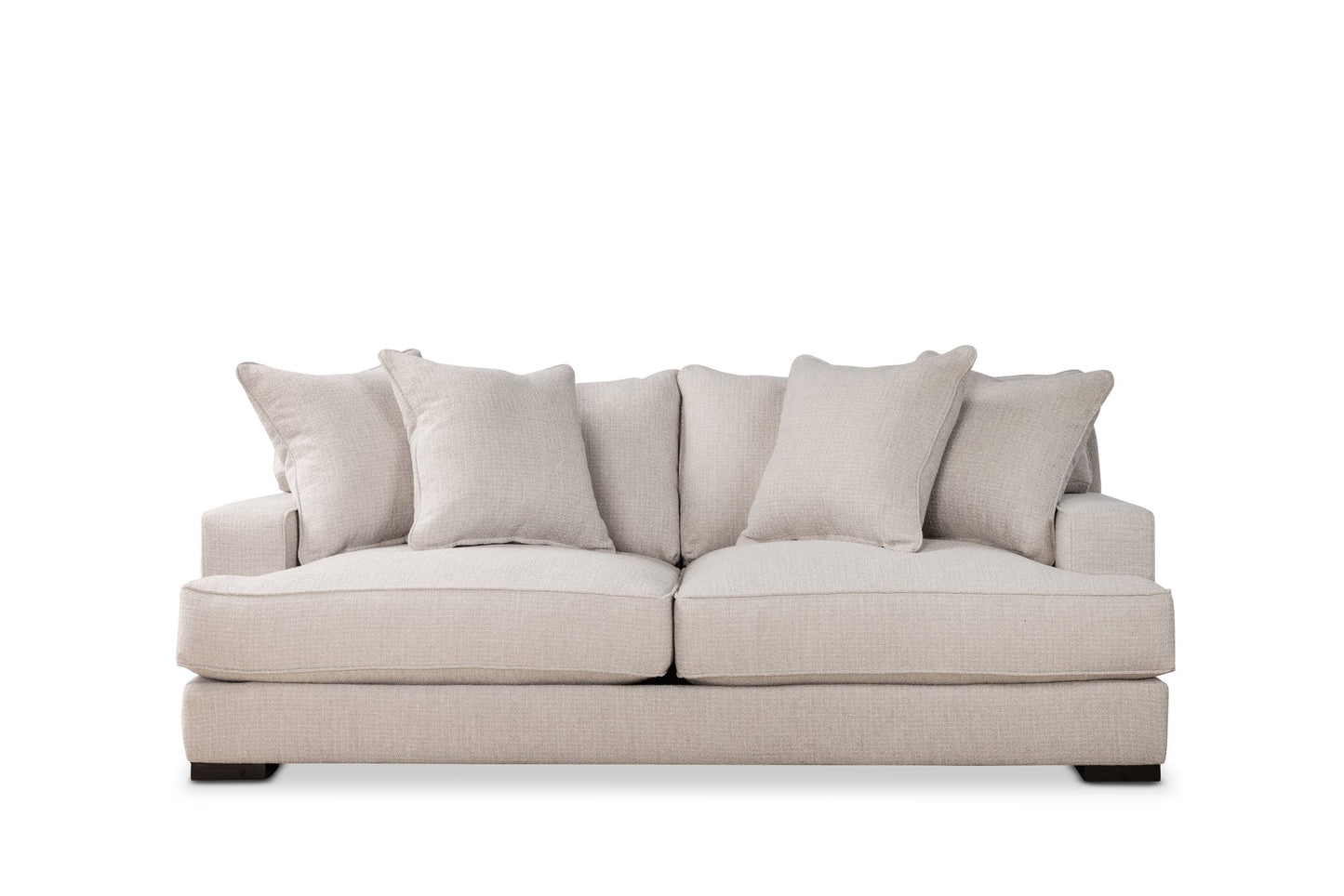 MATHIS sofa in Tildan Almond, front view