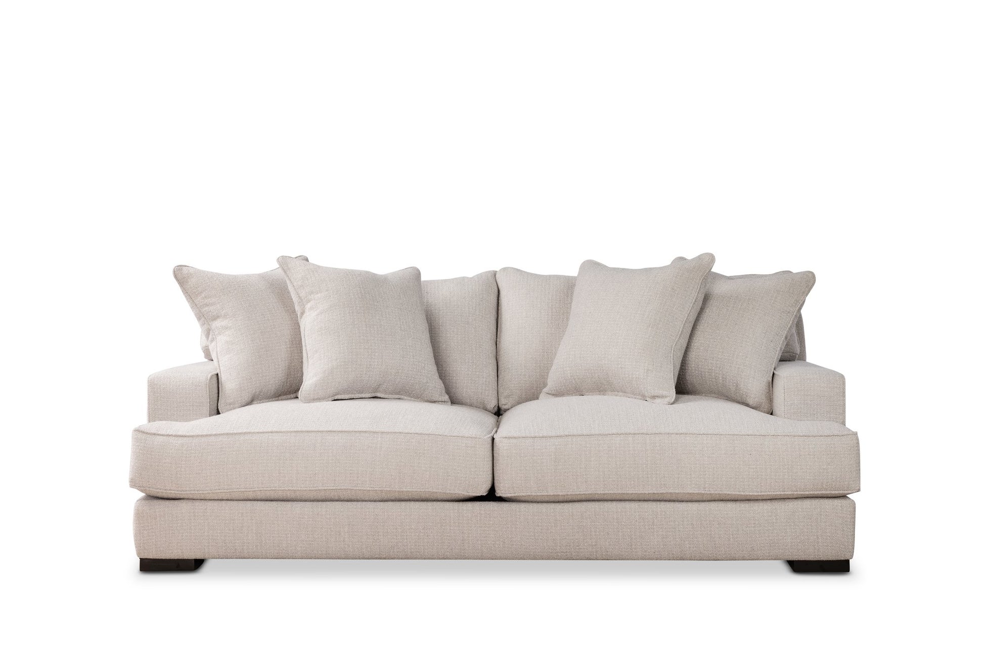 MATHIS sofa in Tildan Almond, front view