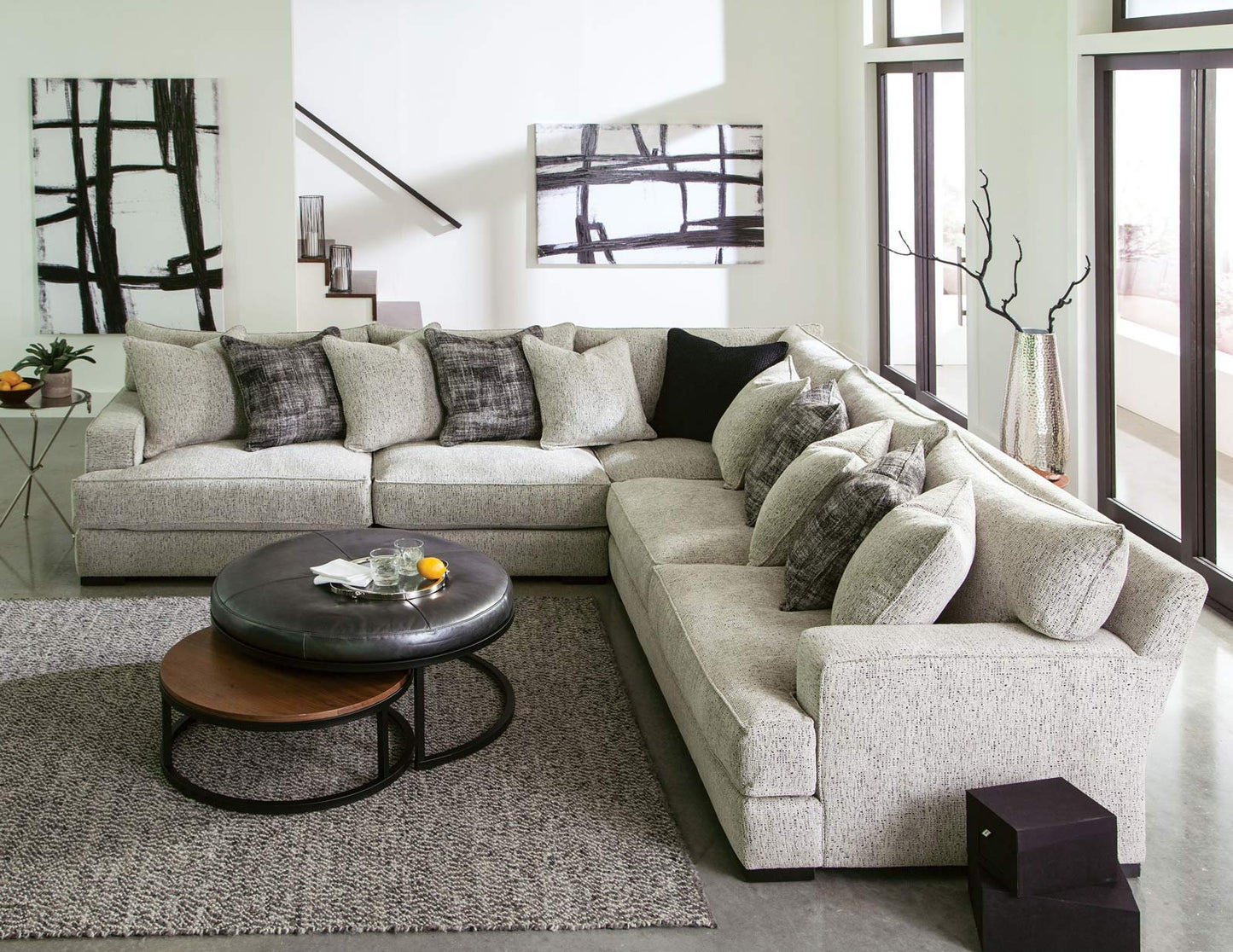 MATHIS grand corner sectional in a loft living room