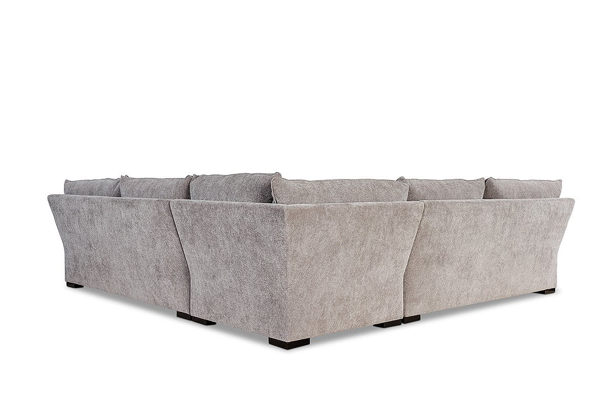 MATHIS sectional in a graphite fabric, back view