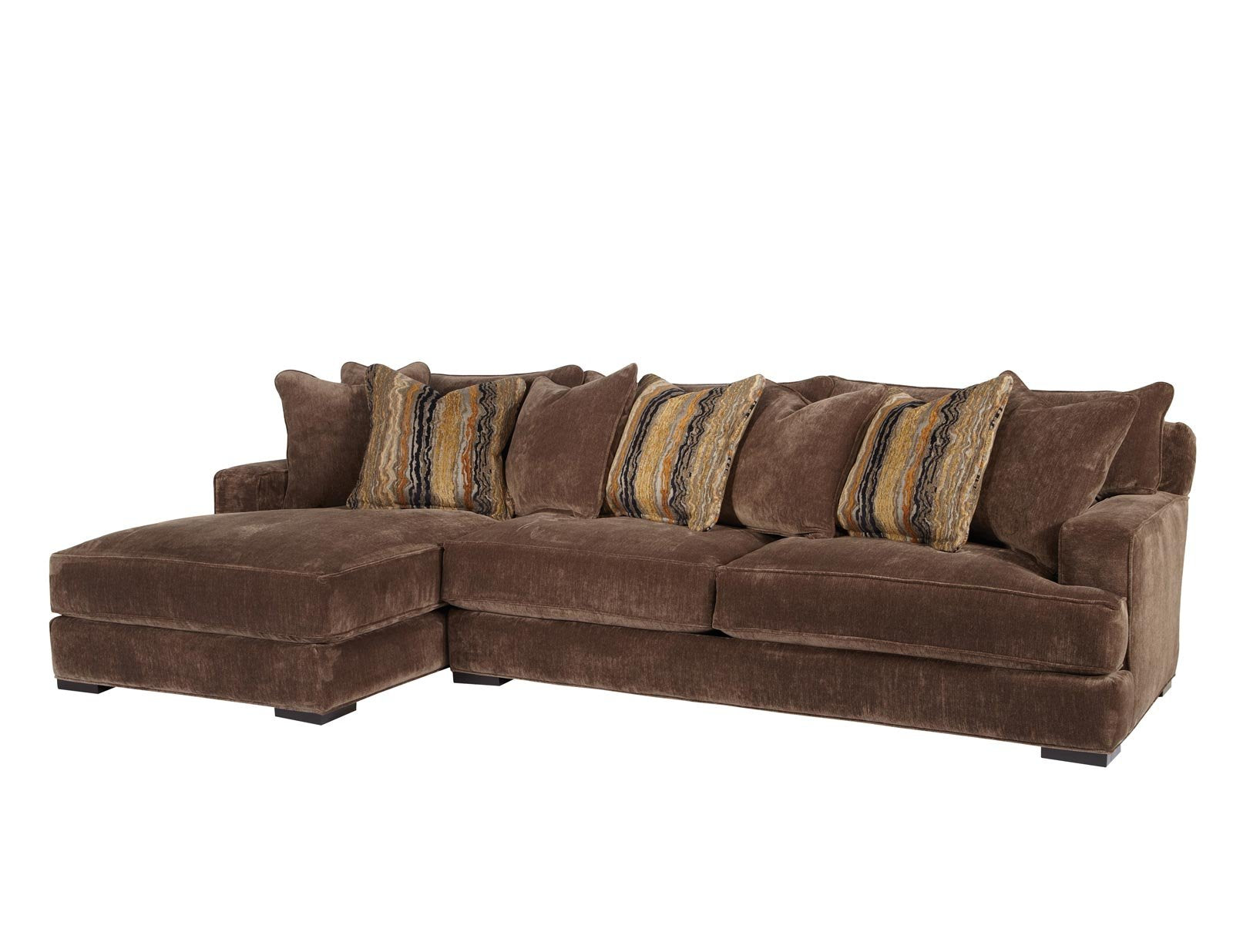 MATHIS two-piece chaise sectional in a deep umber fabric