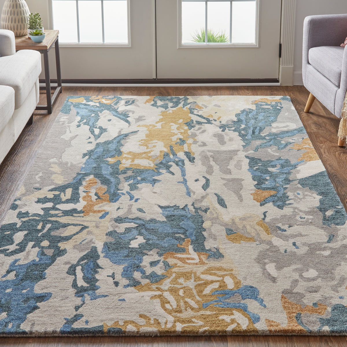 Everley 8645F Gray/Multi Rug by Feizy