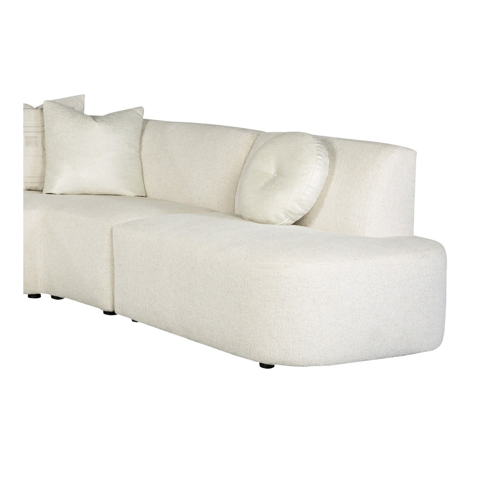 NYLORA chaise detail in natural cream fabric