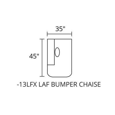 LAF Bumper Chaise diagram — 35 x 45 in