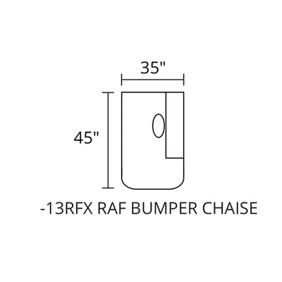 RAF Bumper Chaise diagram — 35 x 45 in