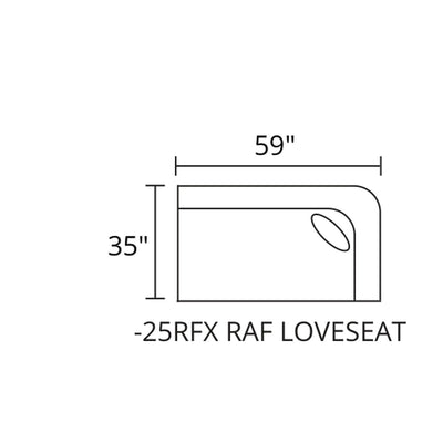 RAF Loveseat diagram — 59 x 35 in