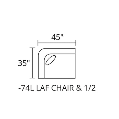 LAF Chair and a half diagram — 45 x 35 in
