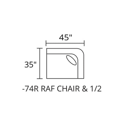 RAF Chair and a half diagram — 45 x 35 in