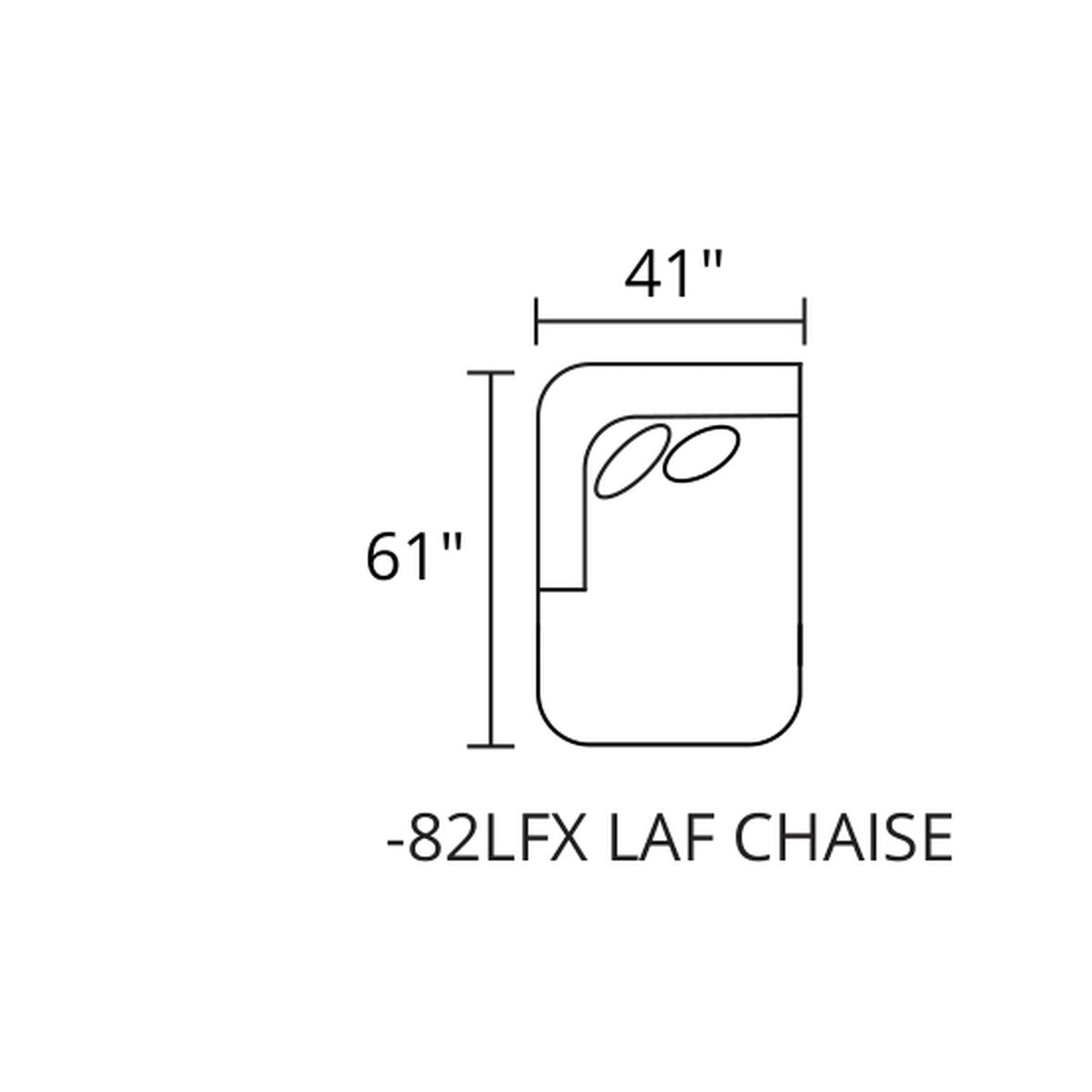 LAF Chaise diagram — 41 x 61 in