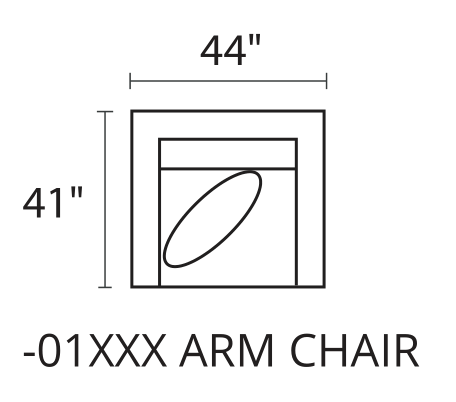 OLSEN Arm Chair diagram — 44 x 41 in