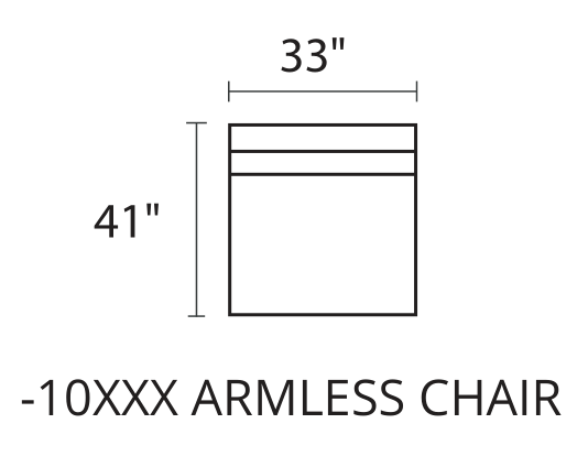 OLSEN Armless Chair diagram — 33 x 41 in