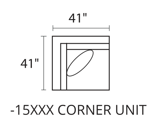 OLSEN Square Corner Unit diagram — 41 x 41 in