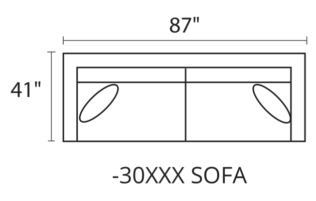 OLSEN Sofa diagram — 87 x 41 in