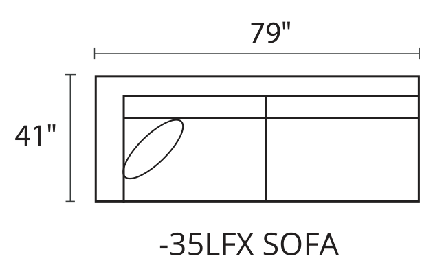 OLSEN LAF Sofa diagram — 79 x 41 in