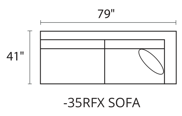 OLSEN RAF Sofa diagram — 79 x 41 in
