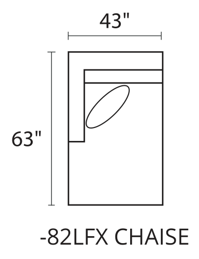 OLSEN LAF Chaise diagram — 43 x 63 in