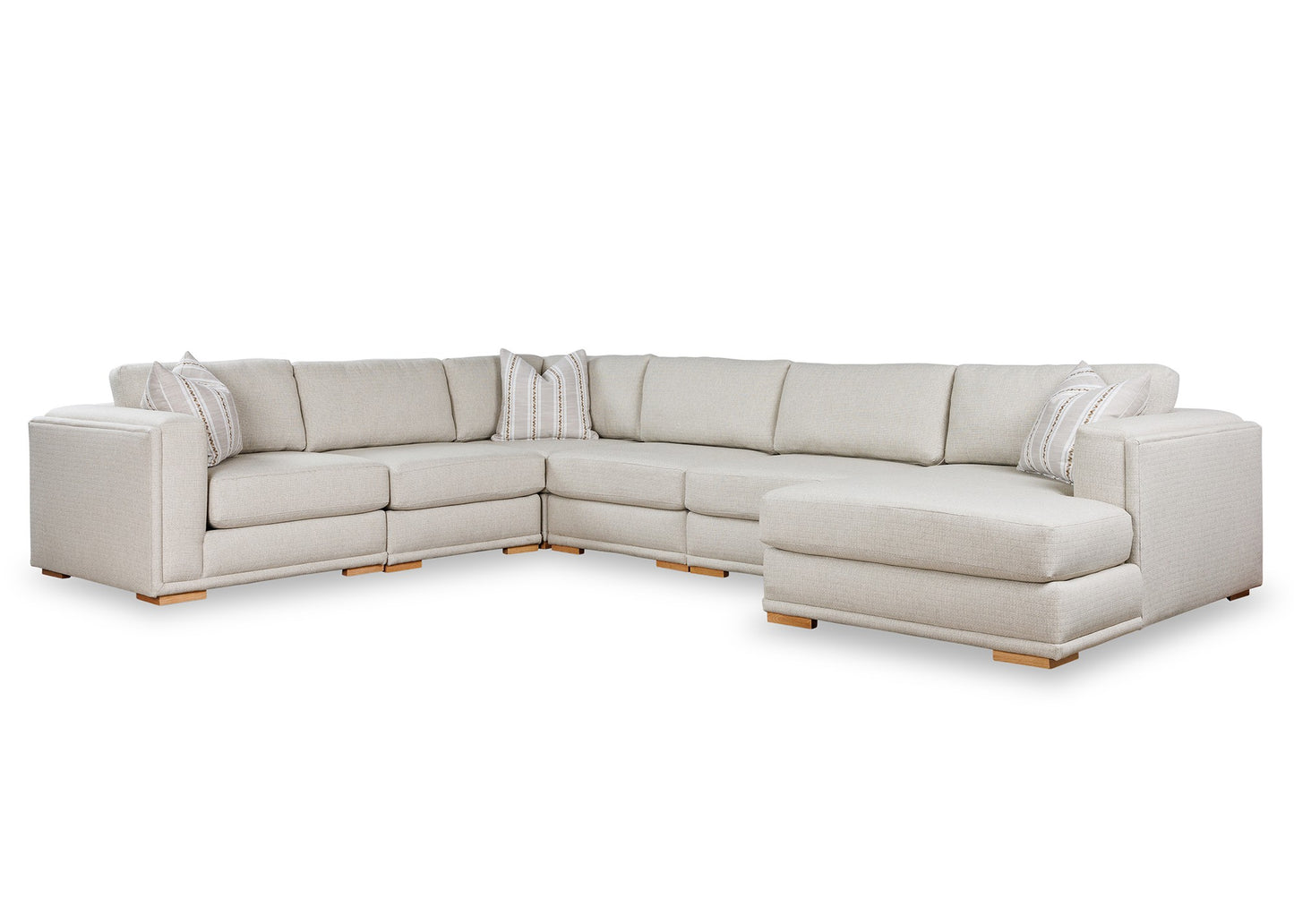 OLSEN large corner sectional in cream, front view