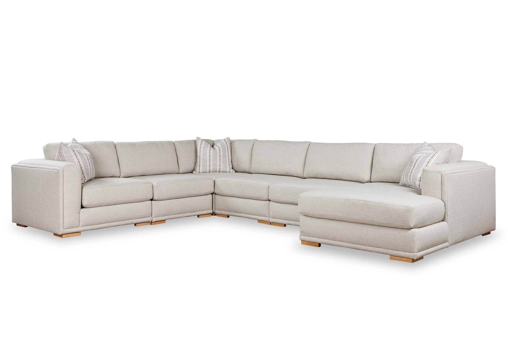 OLSEN large corner sectional in cream, front view