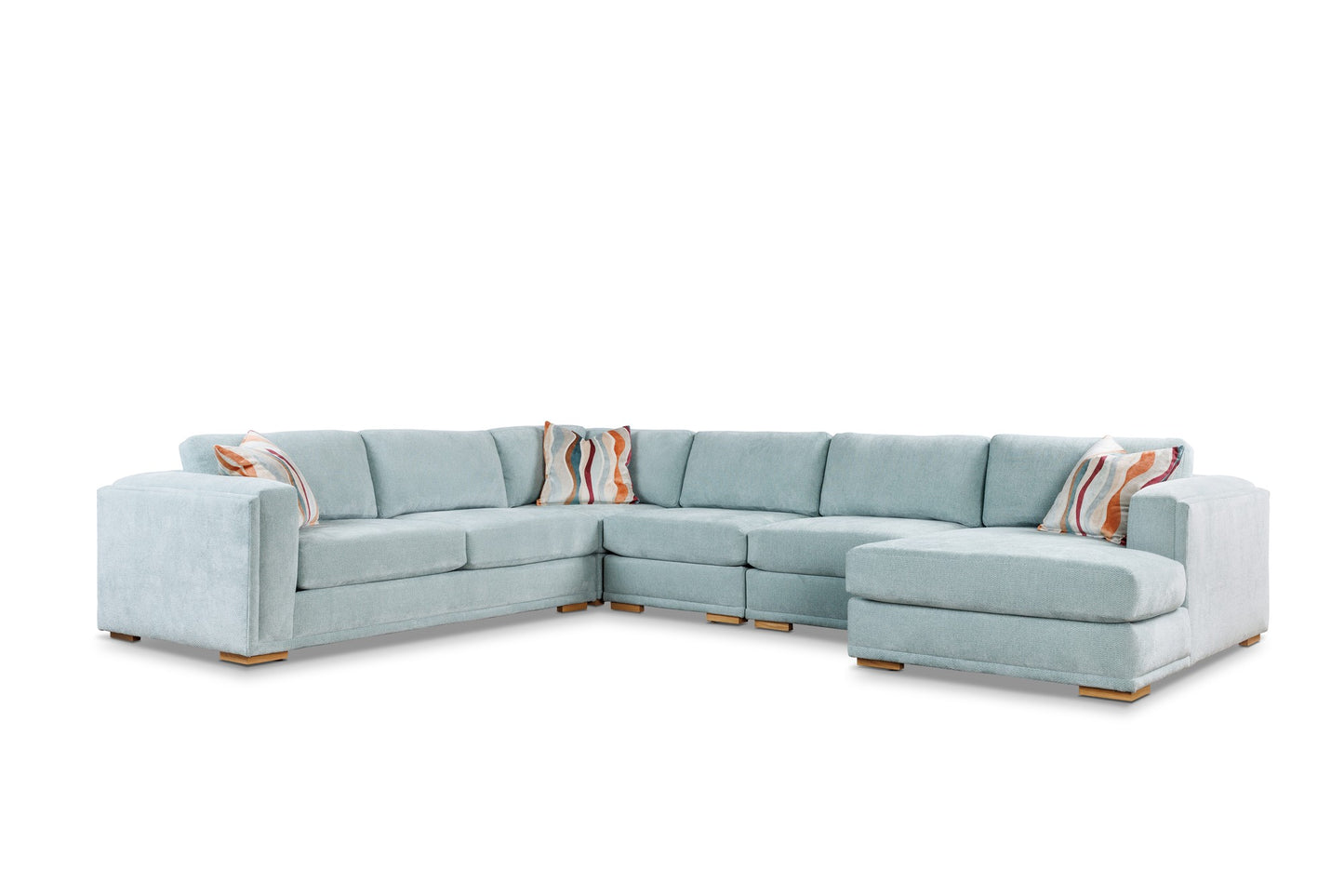 OLSEN corner sectional in Wickerwork Cascade, front view