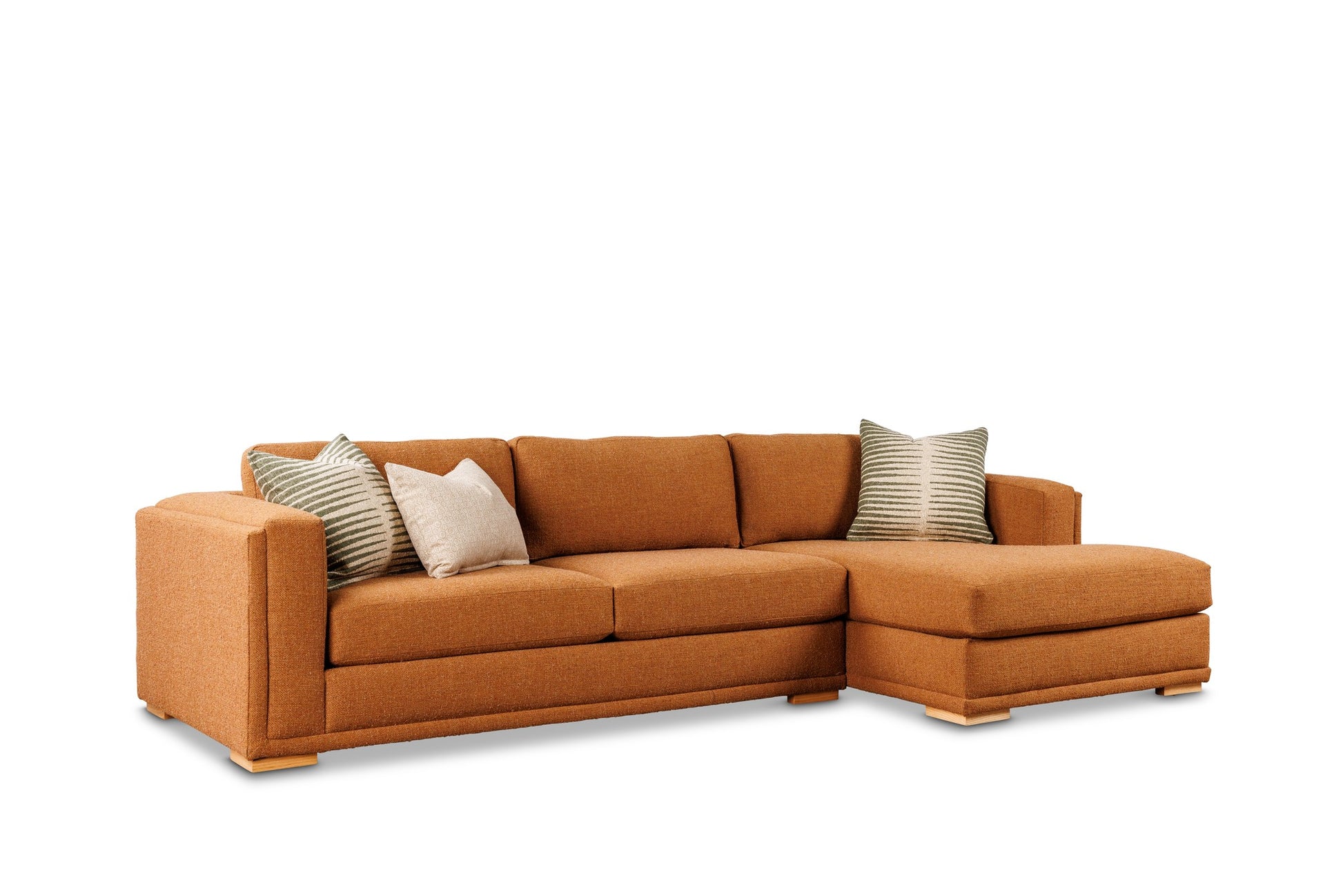 OLSEN sofa with chaise in Boggs Spice, front view