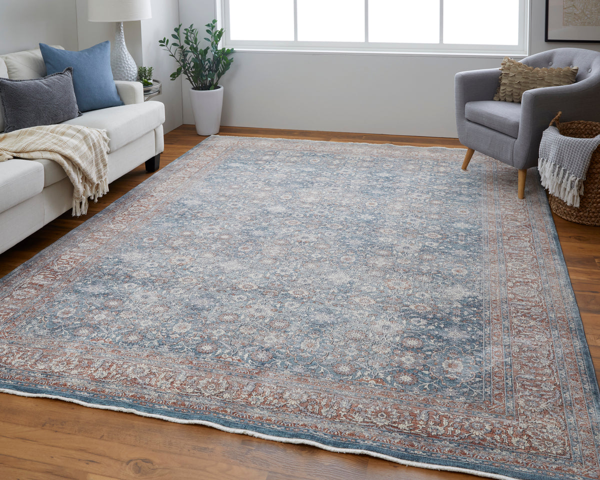 Marquette 39GTF Blue/Rust Rug by Feizy