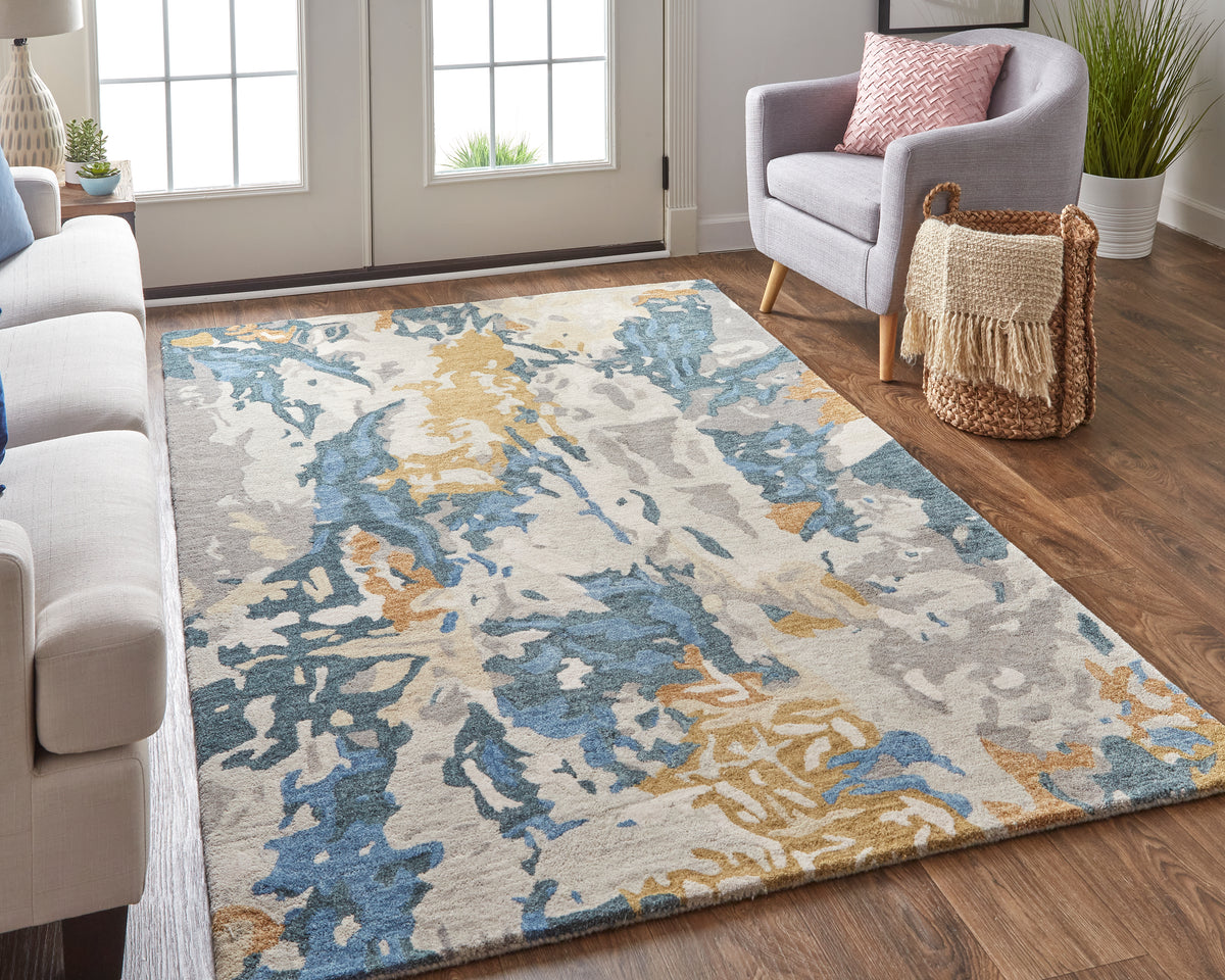 Everley 8645F Gray/Multi Rug by Feizy